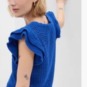 Gap Crochet Flutter Sleeve Top